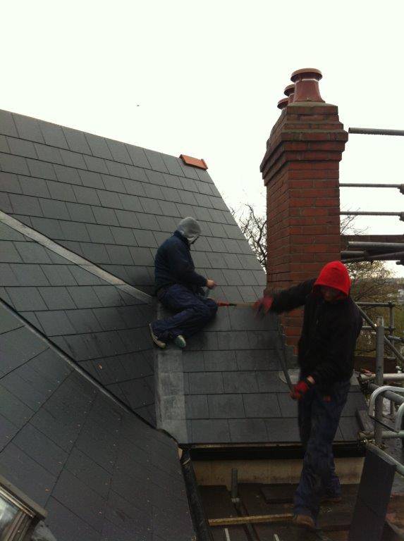 completed slate roof