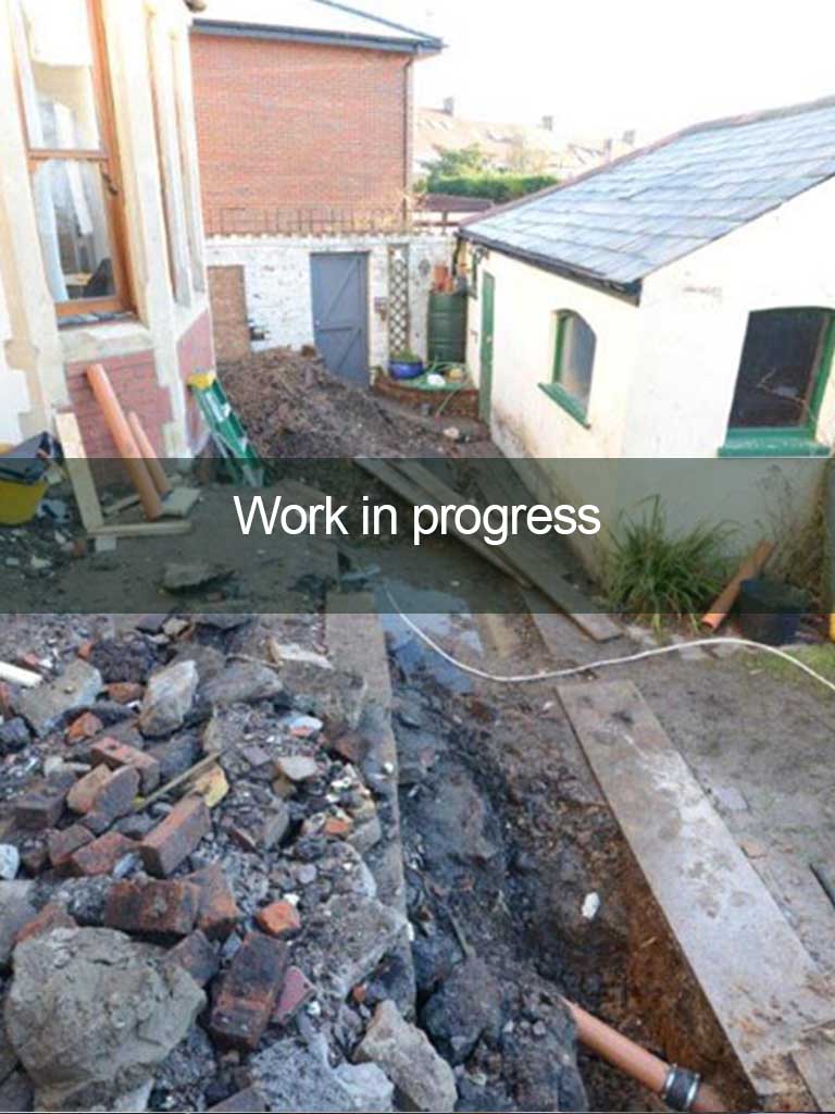 building work at residential home in progress