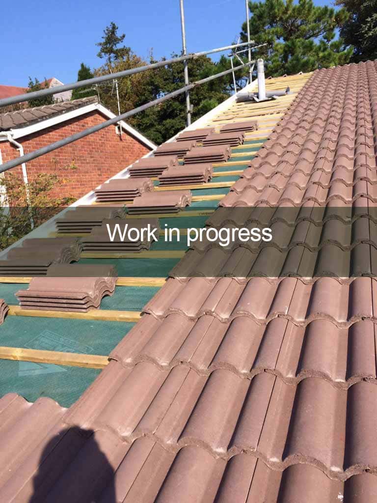 work in progress roofing works
