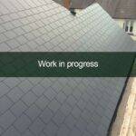 slate roofing in progress