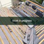 work in progress roofing installation